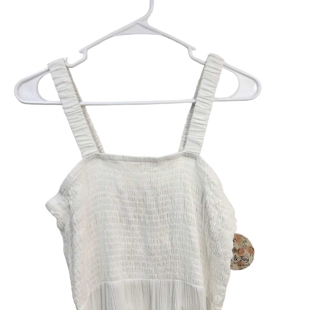 Jolie & Joy Women's White Sleeveless Smocked Cut-Out Dress - Picture 3 of 9